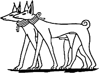 Two Egyptian tesem dogs