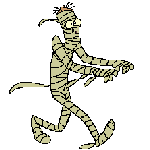 An Egyptian mummy running